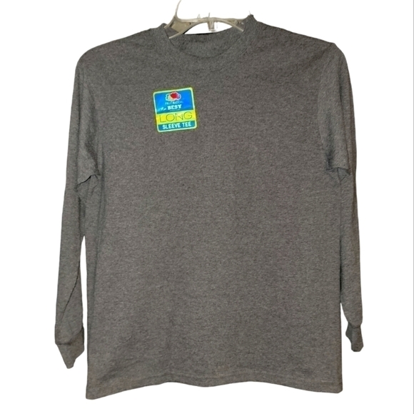 Dark gray size large (10/12) Fruit of the loom long sleeve tee shirt - Picture 1 of 6
